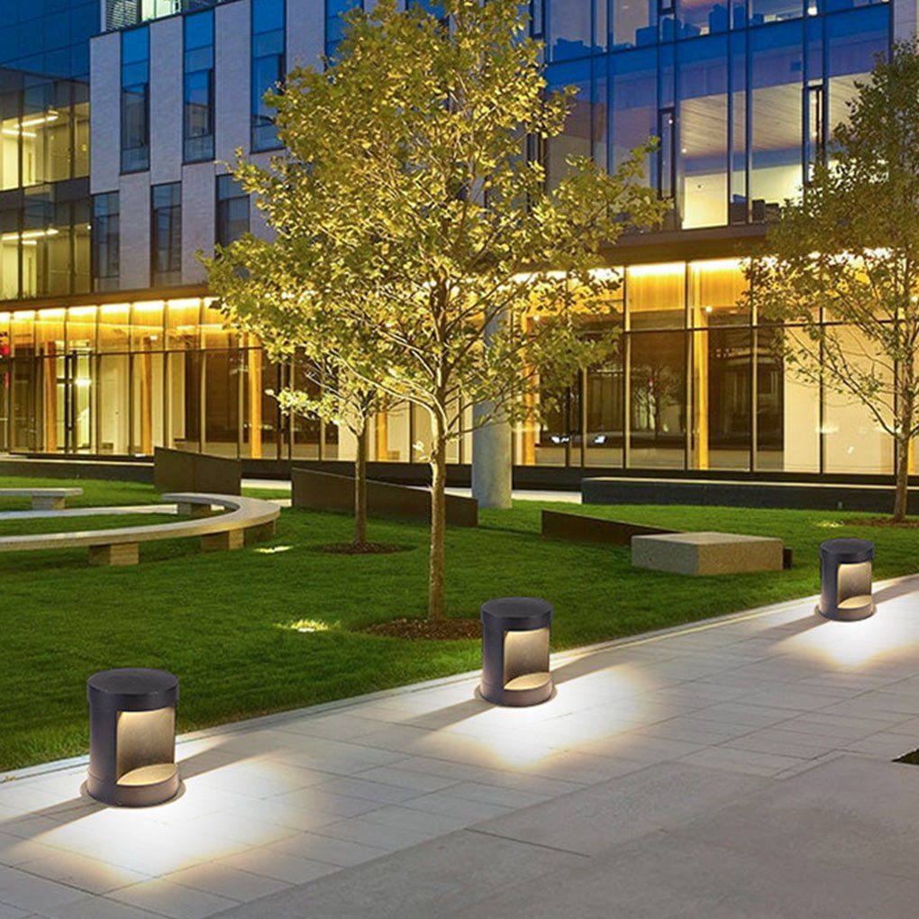 Modern LED Bollard Lights - Outdoor Cylindrical Lawn Lighting