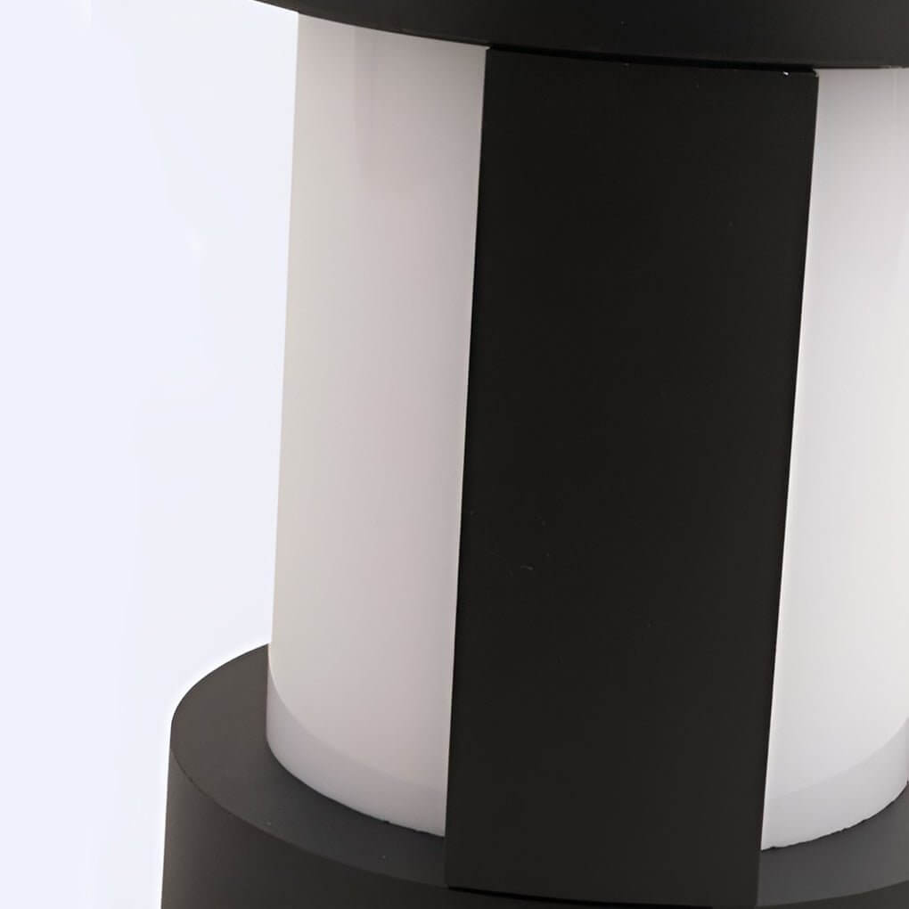 Modern Black LED Bollard Landscape Light - Cylindrical Design for Outdoor Illumination