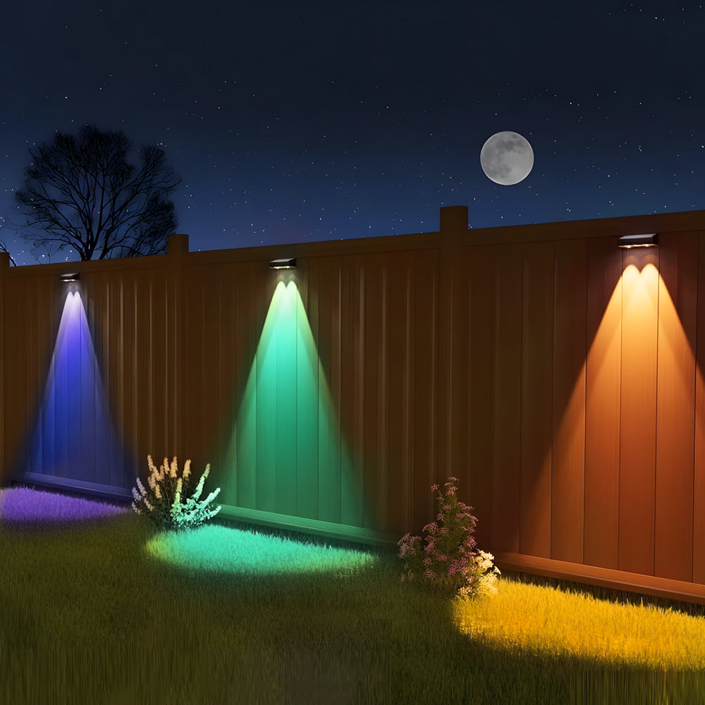 Solar-Powered Waterproof Multi-Color Square Wall Lights for Outdoors