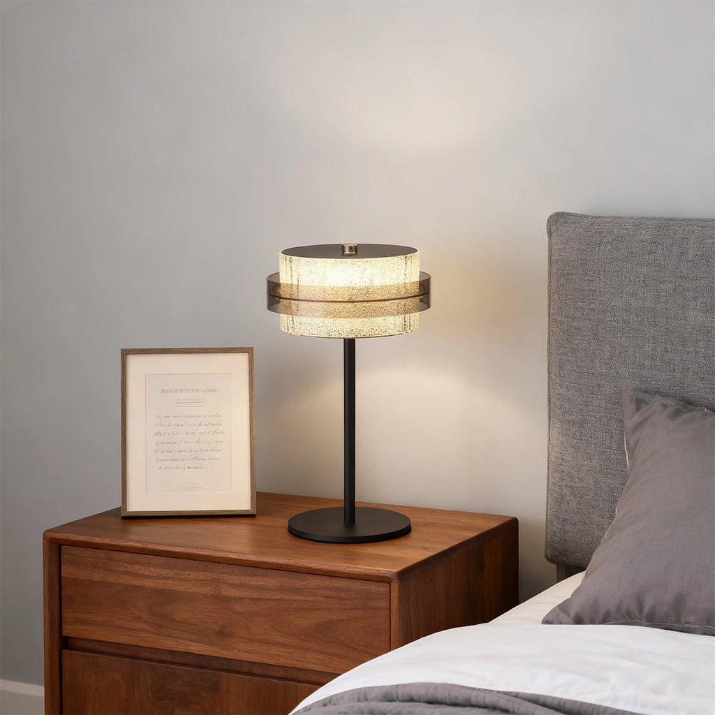 Vintage Metal Table Lamp with Iron Frame and PS Lampshade Lighting