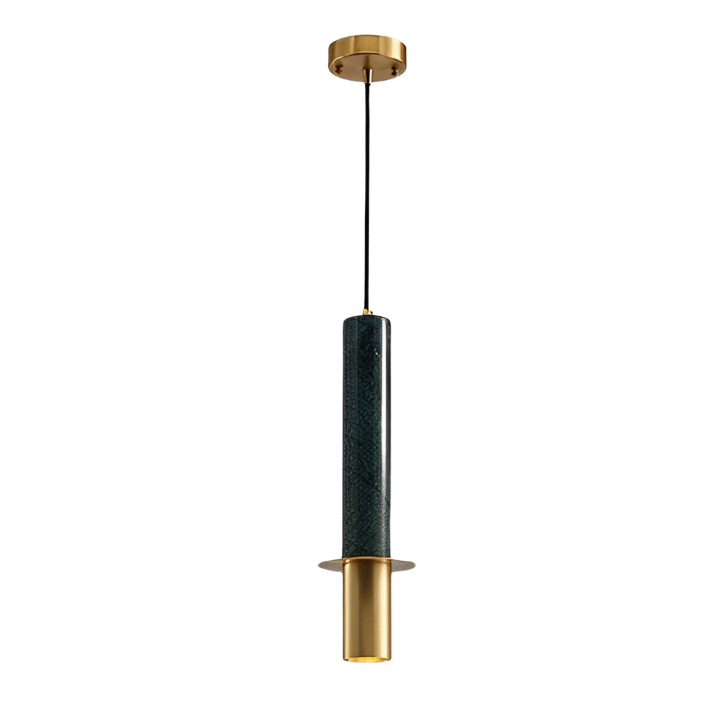 Elongated Cylindrical Terrazzo LED Chandelier Spotlight