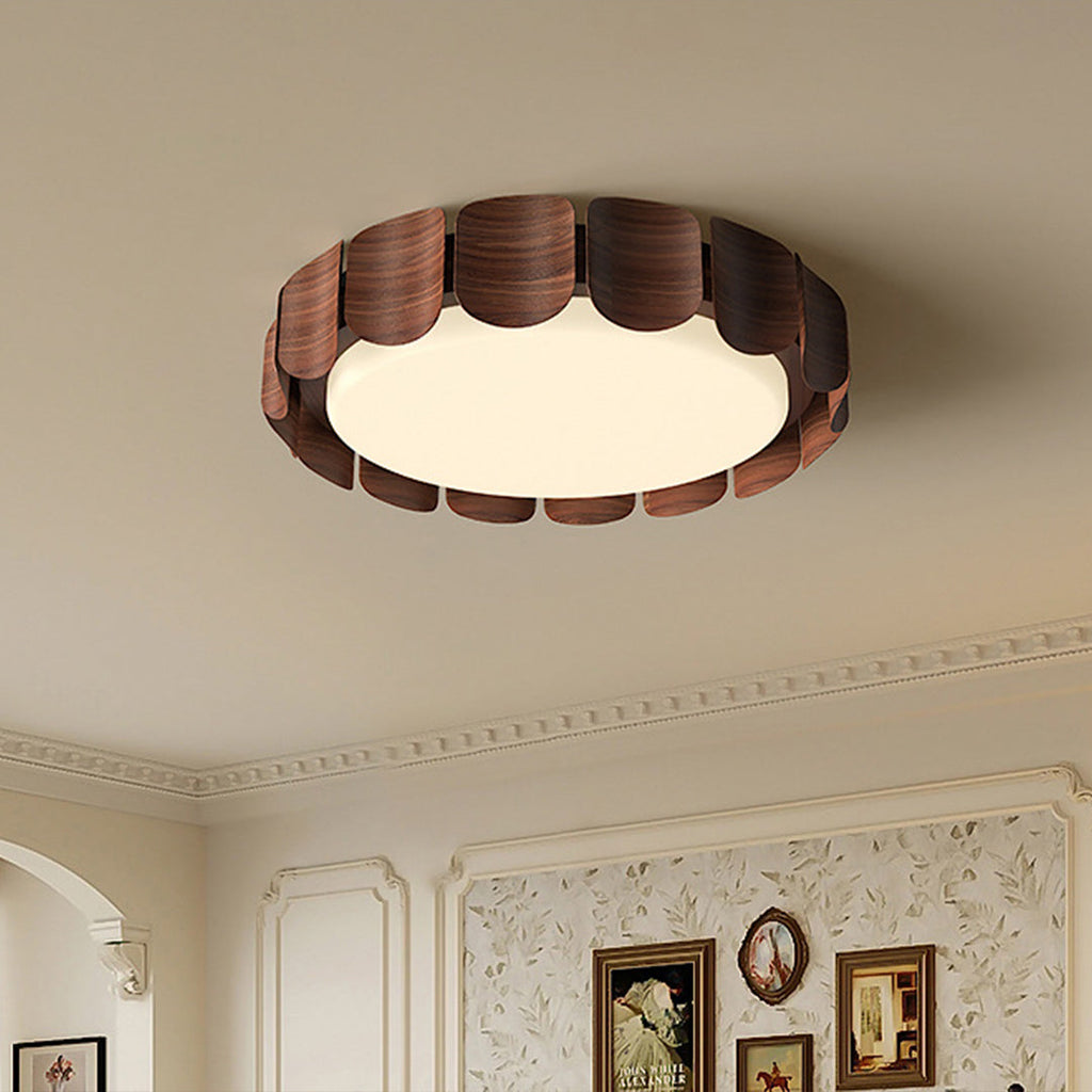 Wooden Ceiling Lights Full Spectrum Flush Mount for Eye Care