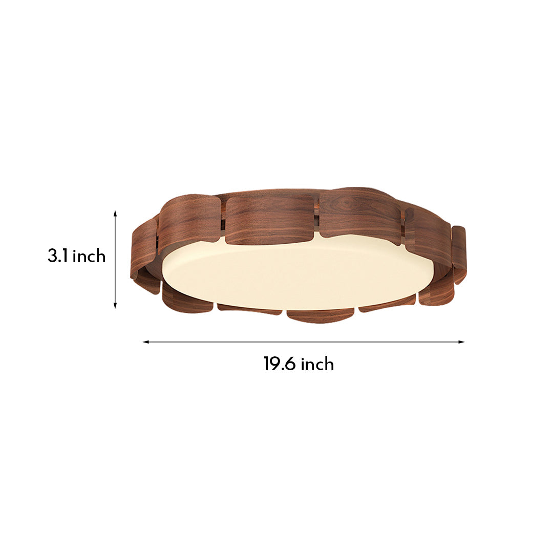 Wooden Ceiling Lights Full Spectrum Flush Mount for Eye Care