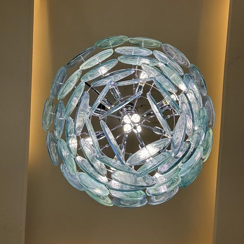 Traditional French Flower Shaped Iron Glass Chandelier - 5/9/12 Light Living Room Decor