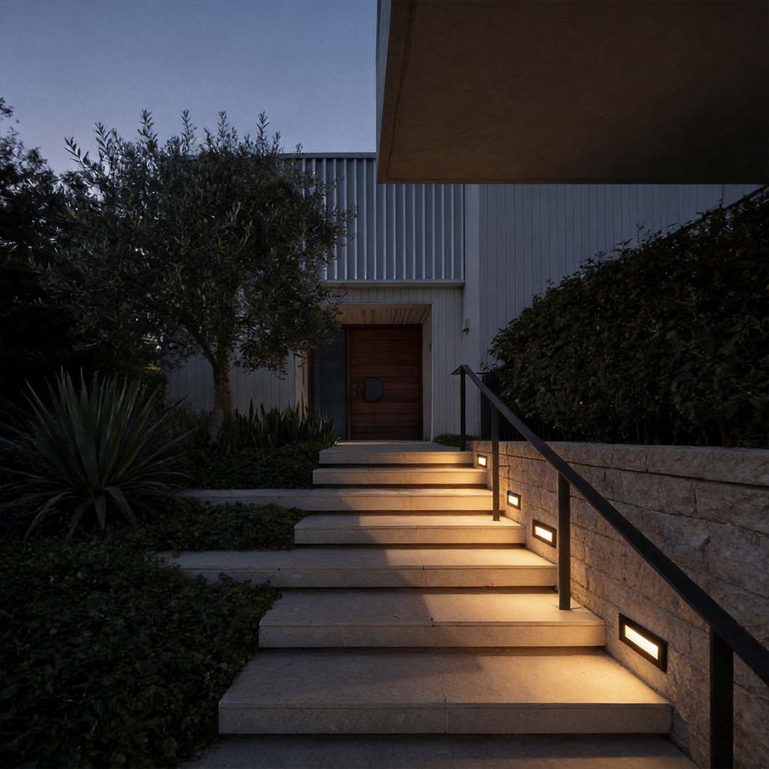Modern Minimalist Embedded Outdoor Step Lights for Decks