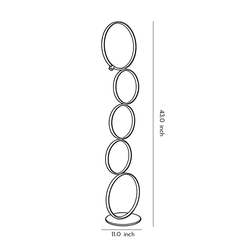 Five-Ring Layered Art Floor Lamp - Decorative Lighting for Home Decor