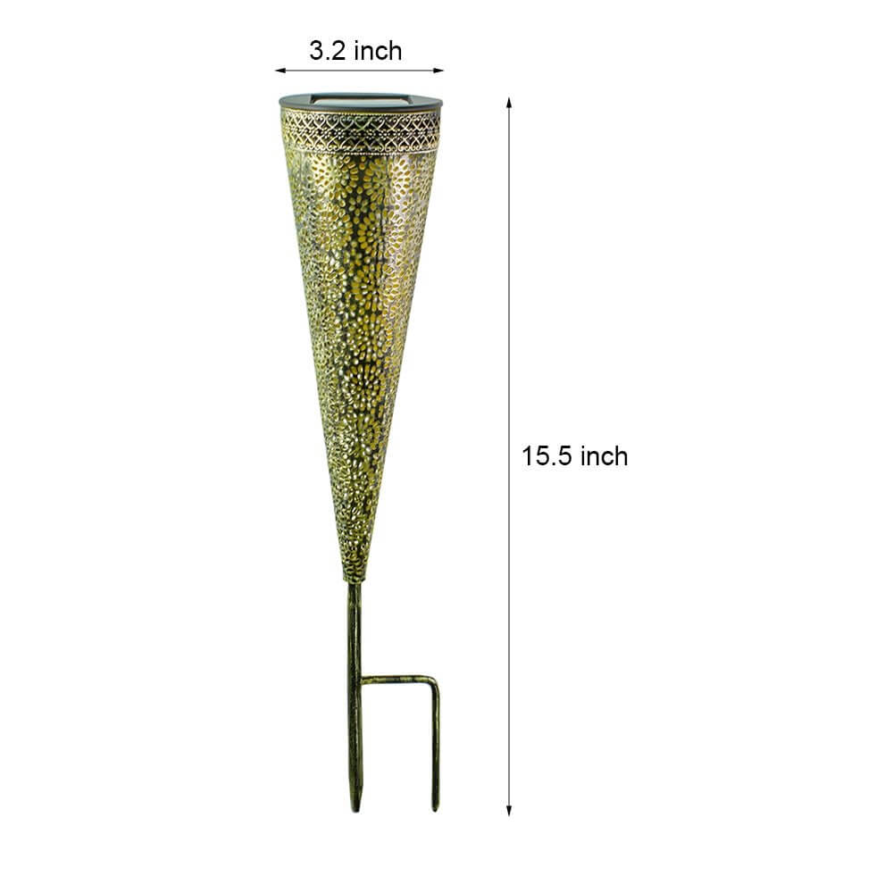 Decorative Solar Garden Stake Lights - 2 Pack Floral Patterned Outdoor Decor