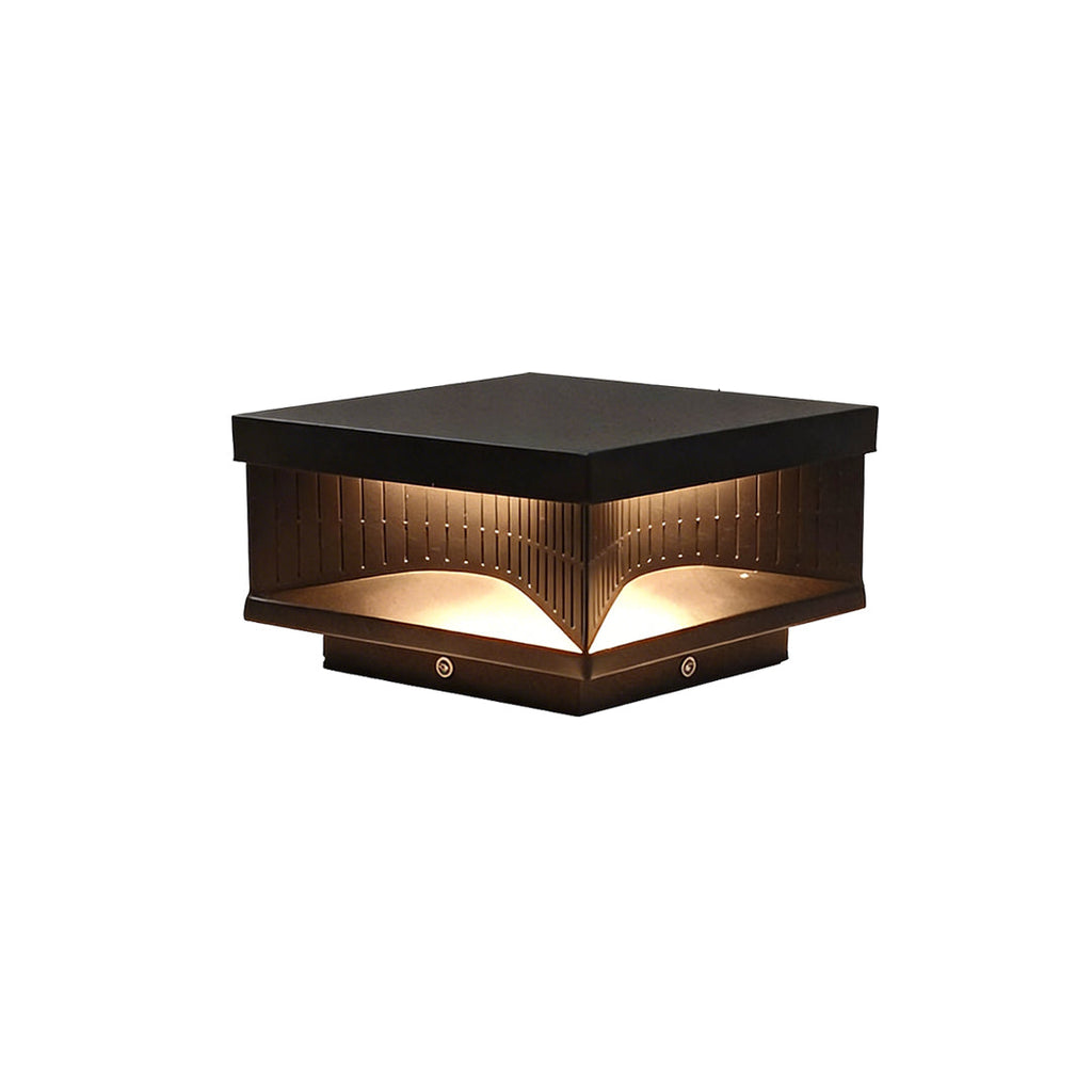 Square Outdoor Pillar Lights - Decorative LED Stripe Lighting