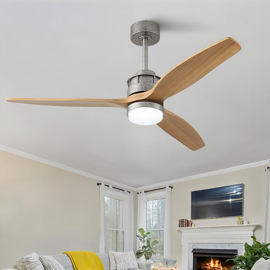 3-Blade Ceiling Fan with Light Remote Control Wood Fandelier