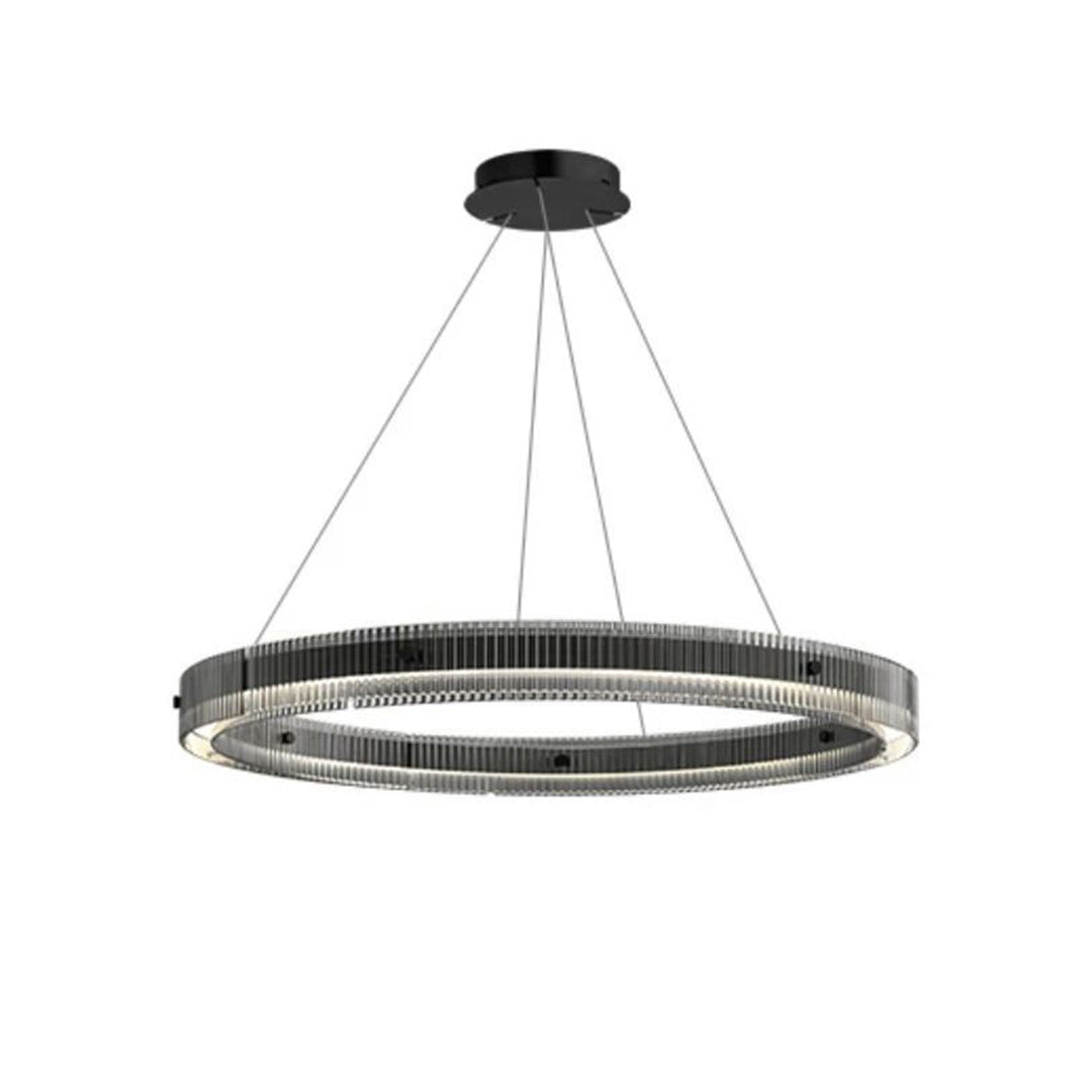 Black Round Glass Chandelier - Italian Minimalist Lighting