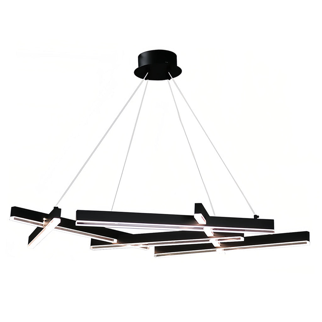 Black Metal Geometric LED Chandelier Ceiling Light