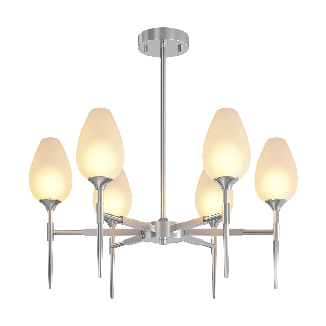 Modern Brass Glass Chandelier Luxury Ceiling Light Minimalist Design