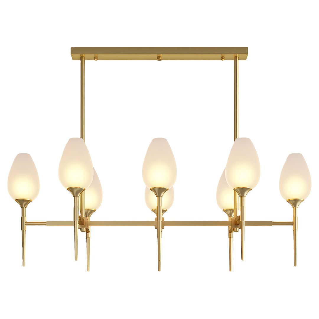 Modern Brass Glass Chandelier Luxury Ceiling Light Minimalist Design