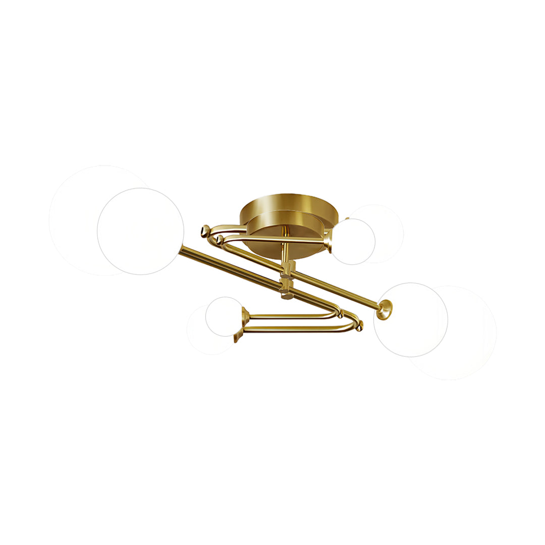 Gold Nordic Semi Flush Mount Magic Bean Ceiling Light