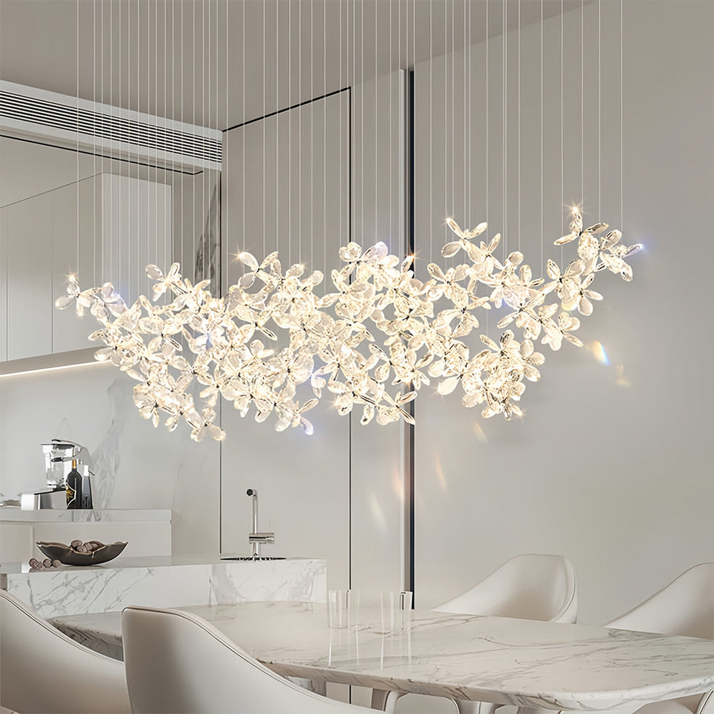 Rock Crystal Chandelier - Italian Flower Island Light