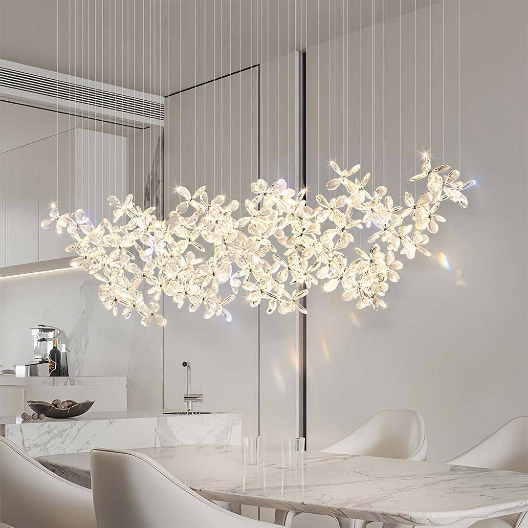 Rock Crystal Chandelier - Italian Flower Island Light