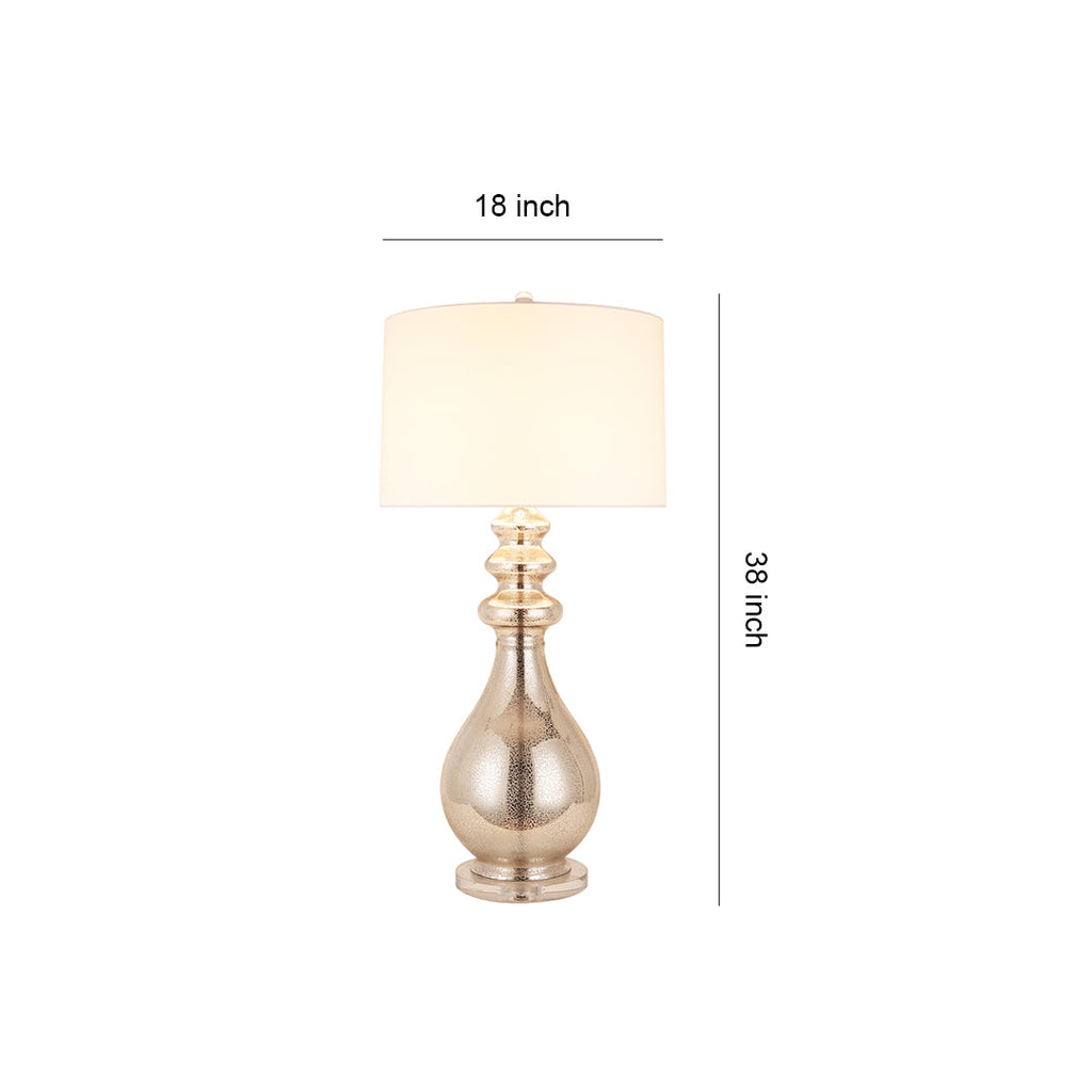 Modern Silver Table Lamp - Unique Polished Finish Lighting Accent
