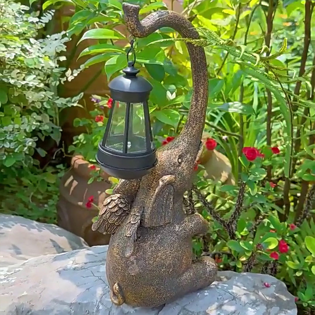 Resin Garden Solar Animal Lights - Outdoor Decorative Lighting, Waterproof Solar Garden Statues, Eco-Friendly Yard Art, LED Animal Figurines