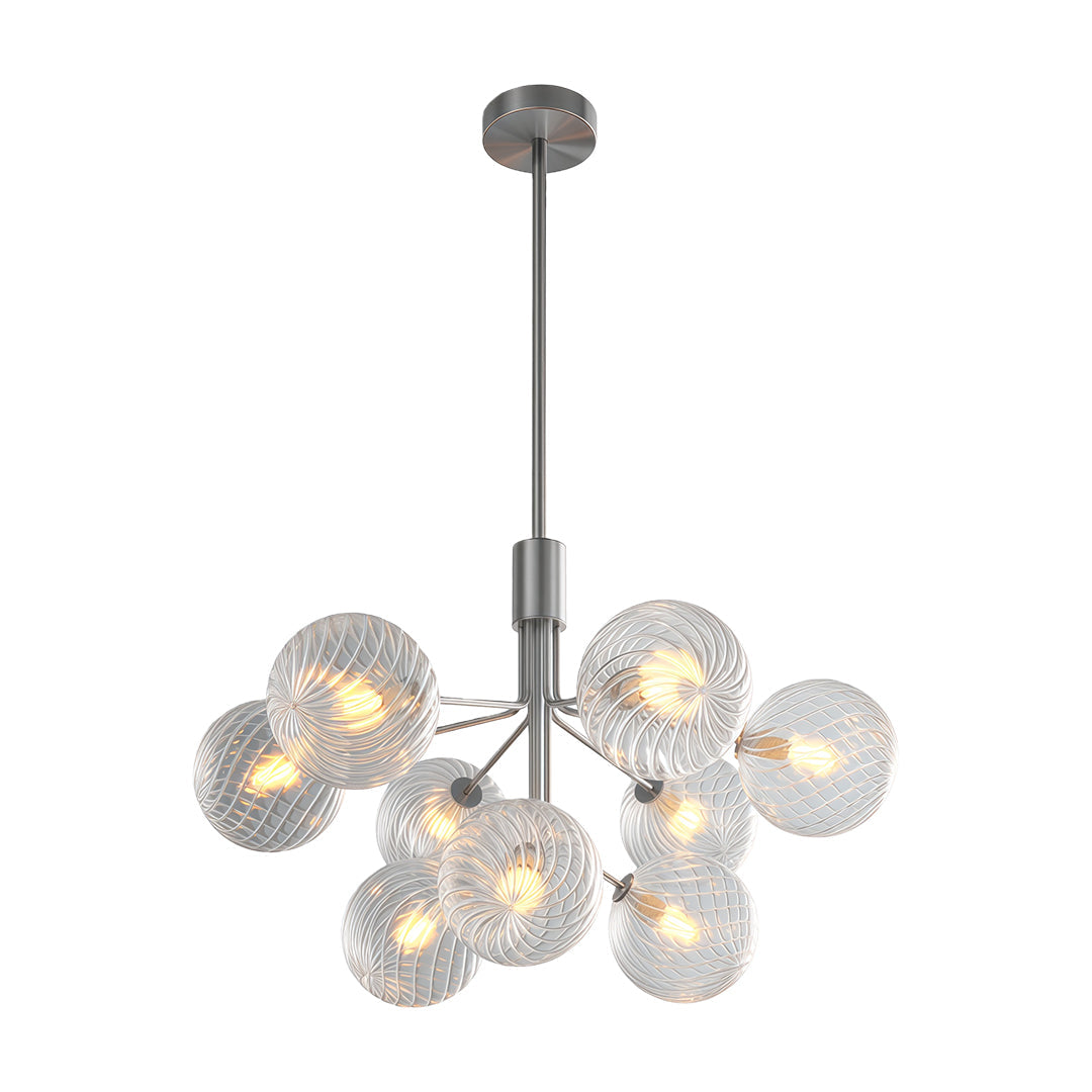 Luxury Copper Glass Ball Chandelier Modern Ceiling Light