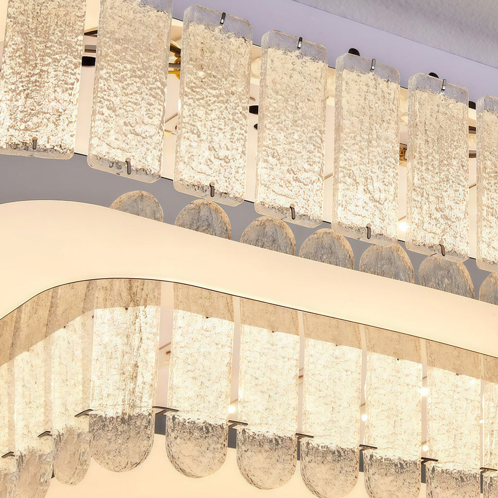 Modern Crystal Flush Mount Light Fixture - Luxury Ceiling Lighting, Elegant Home Decor, Contemporary Design, Bright Illumination