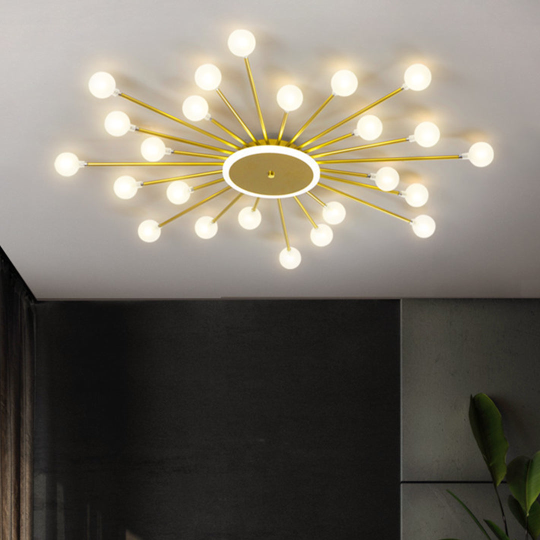 Glass Flush Mount Light - Minimalist Sputnik Luxury Ceiling Fixture