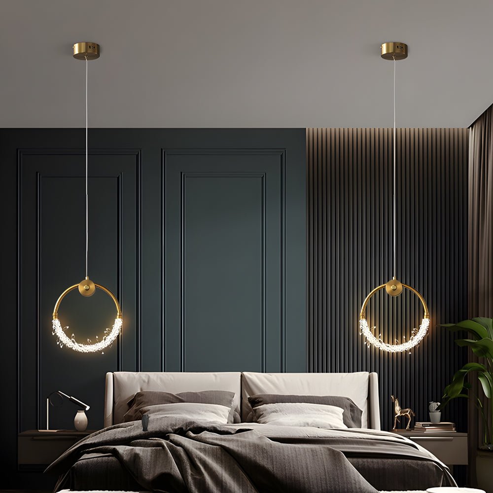 Mini Crystal Ring Pendant Light - Modern LED Ceiling Fixture