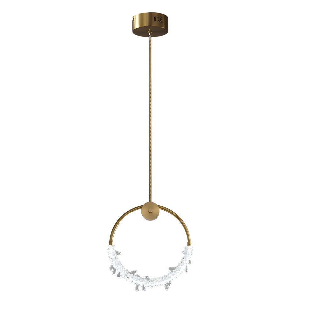 11'' LED Crystal Pendant Light - Small Bedside Fixture for Modern Decor