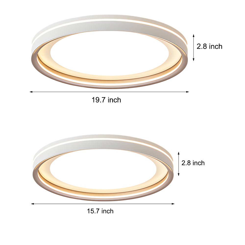 15''/19'' Layered Rings LED Ceiling Lights - 3 Step Dimming, Modern Design, Energy Efficient Lighting