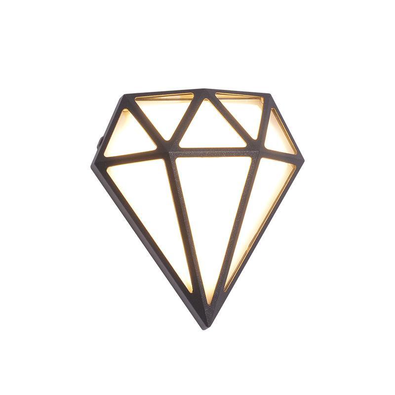Diamond Shape LED Waterproof Outdoor Wall Light Modern Porch Fixture