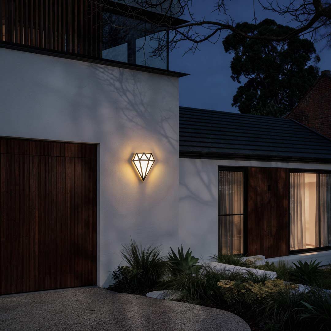Diamond Shape LED Waterproof Outdoor Wall Light Modern Porch Fixture