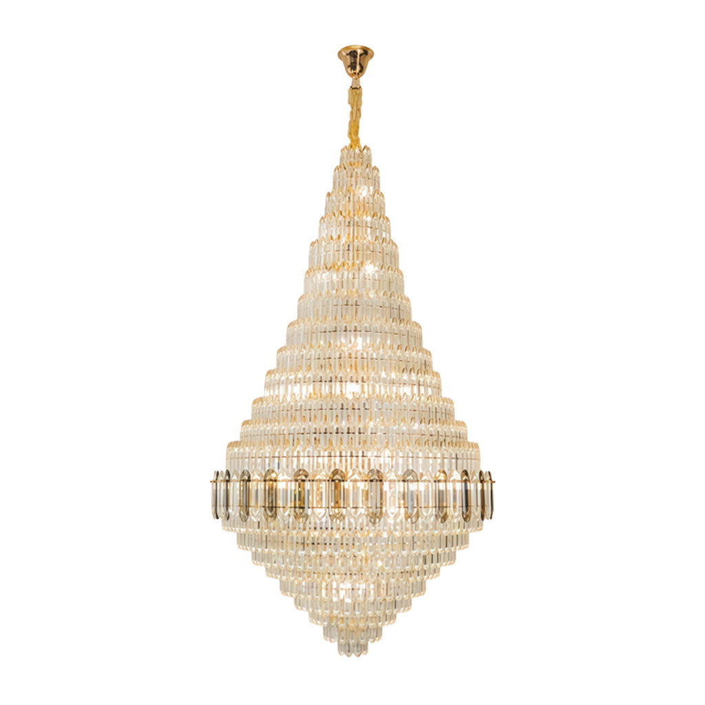 Large Gold Crystal Chandelier Luxury Art Glass Ceiling Light Adjustable