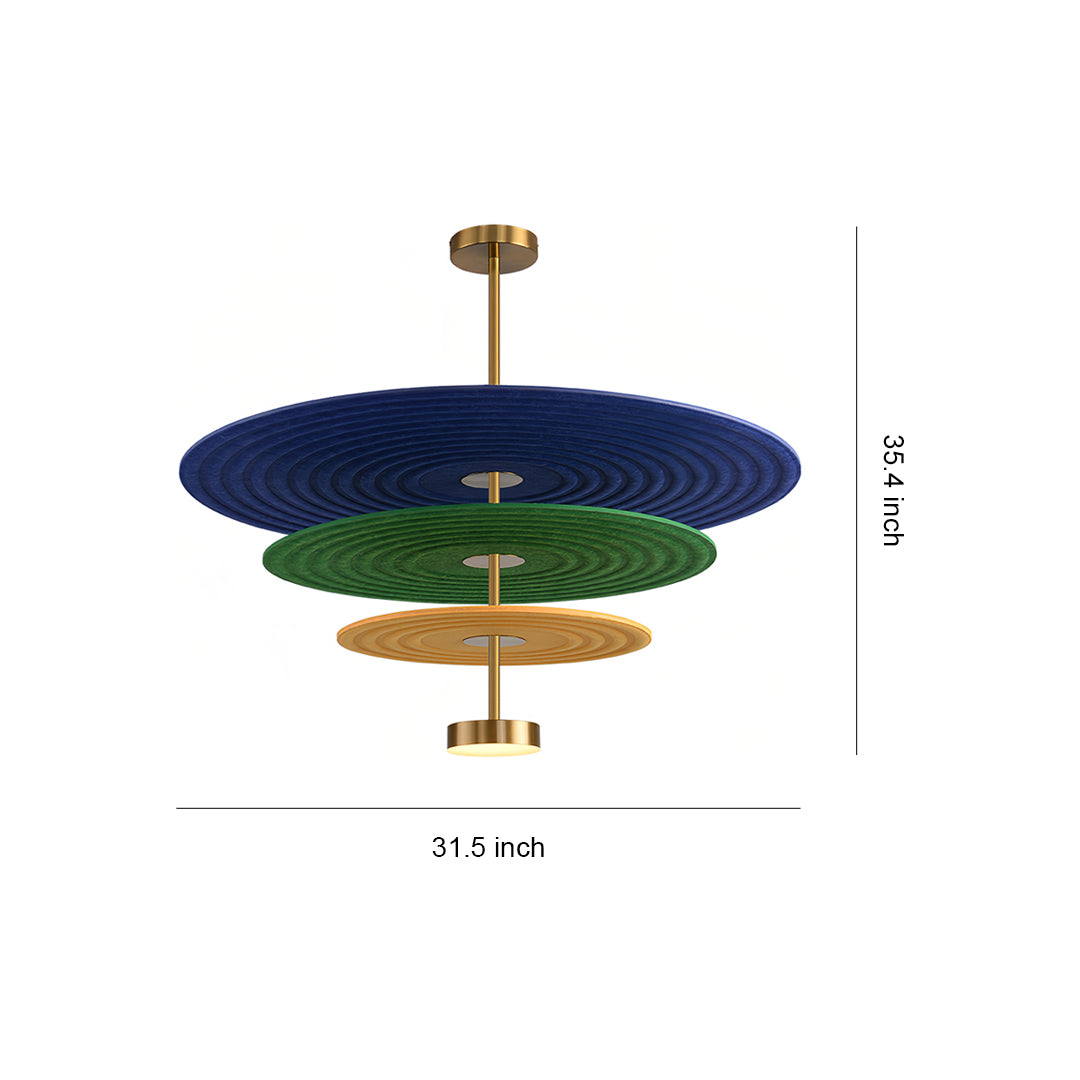 3-Tier Acoustic Felt Chandelier - Sound-Absorbing Ceiling Light
