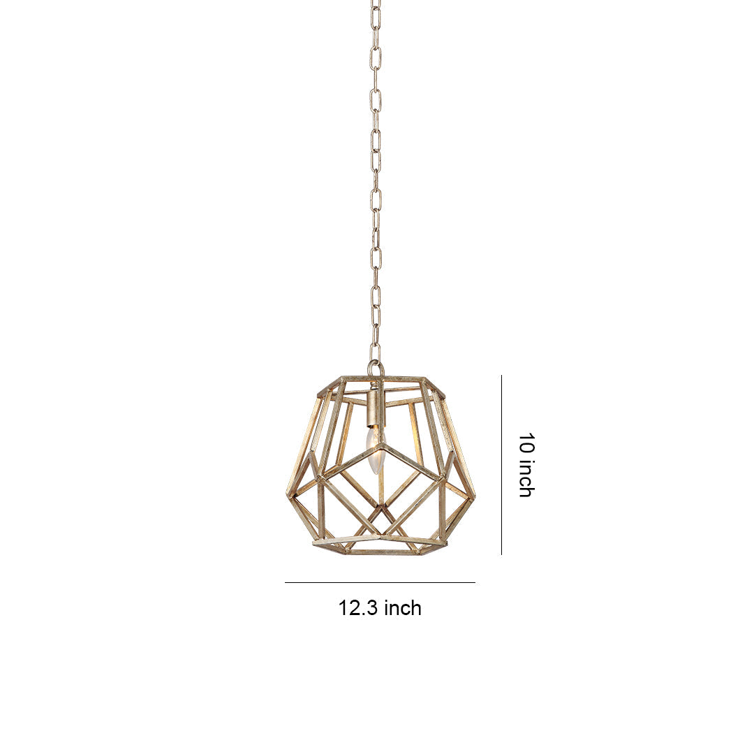 Gold Geometric Pendant Light - Modern Hanging Ceiling Fixture