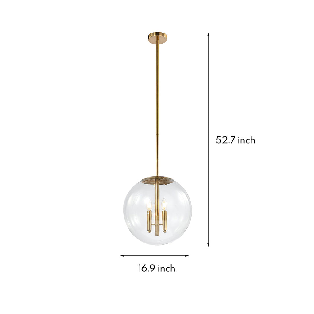 Clear Globe Pendant Light - Elegant Transparent Glass Ceiling Fixture