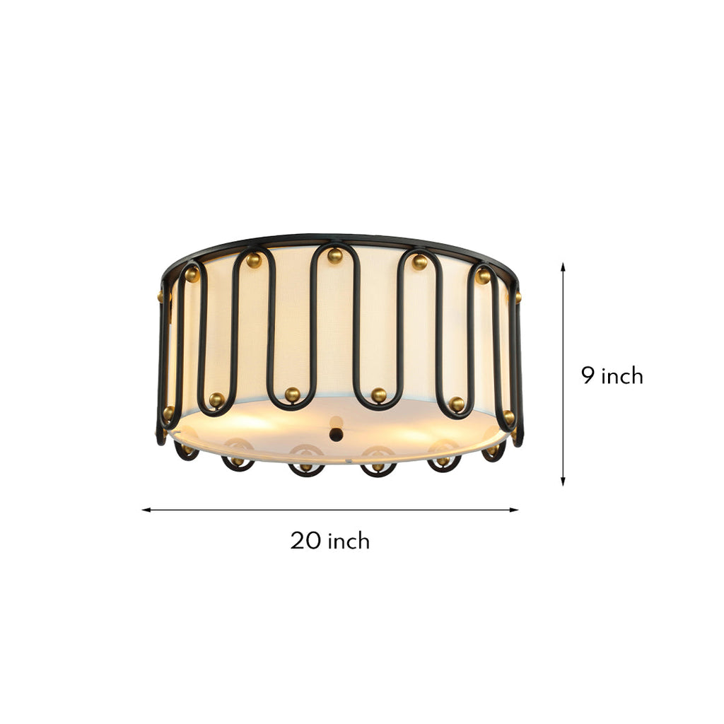 Vintage Drum Ceiling Light Flush Mount - Unique American Round Fixture