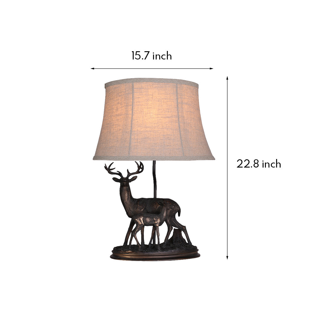 Deer Table Lamp - Mother and Fawn Decorative Light for Home Decor, Rustic Style, Warm Ambient Lighting