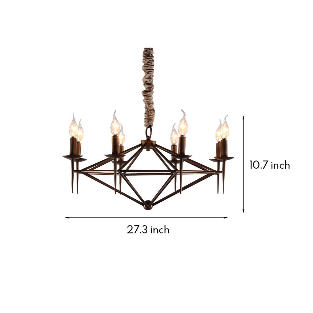 Brown Nordic Chandelier Acrylic Metal Ceiling Light