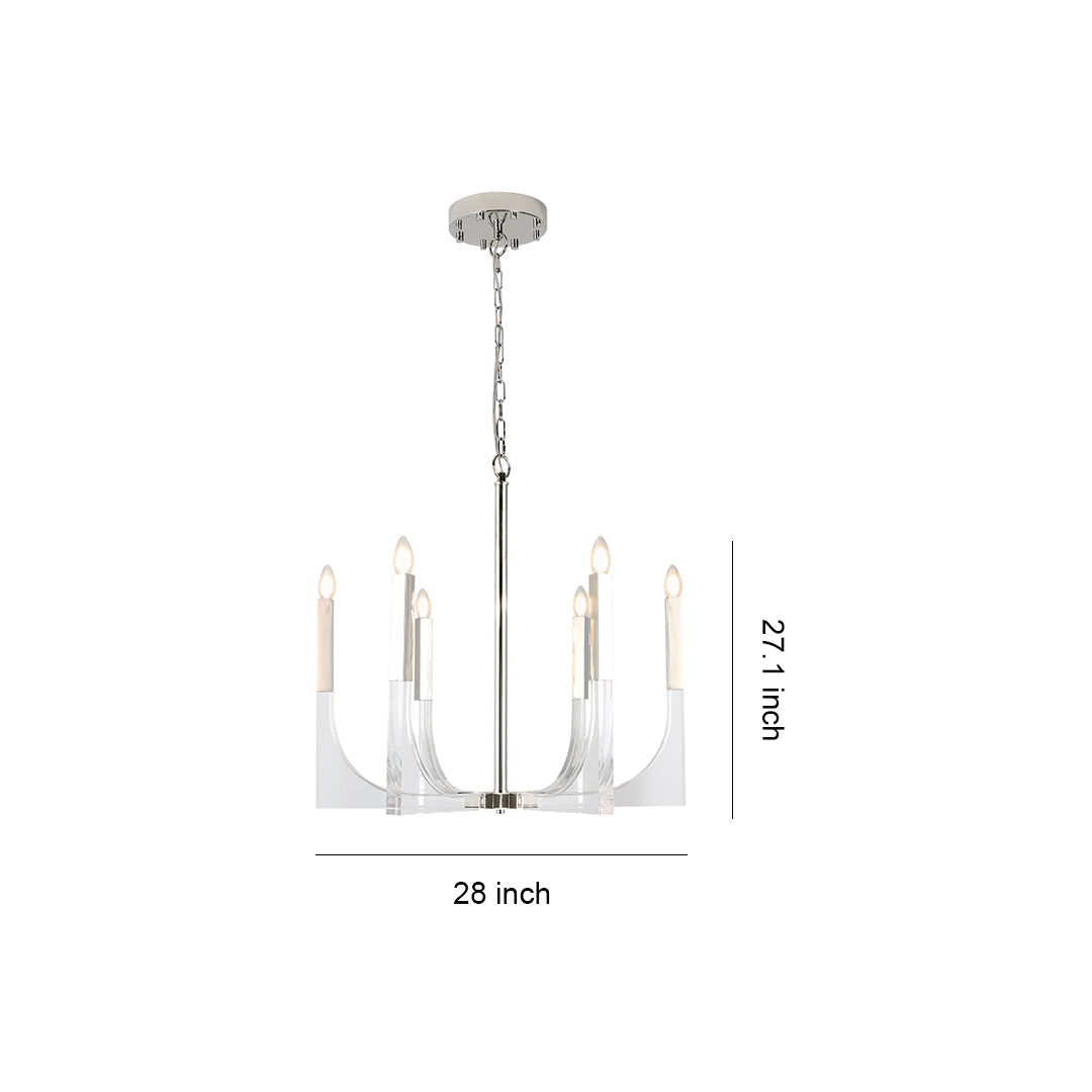 Retro Transparent Luxury Ceiling Light for Sleek American Chandeliers