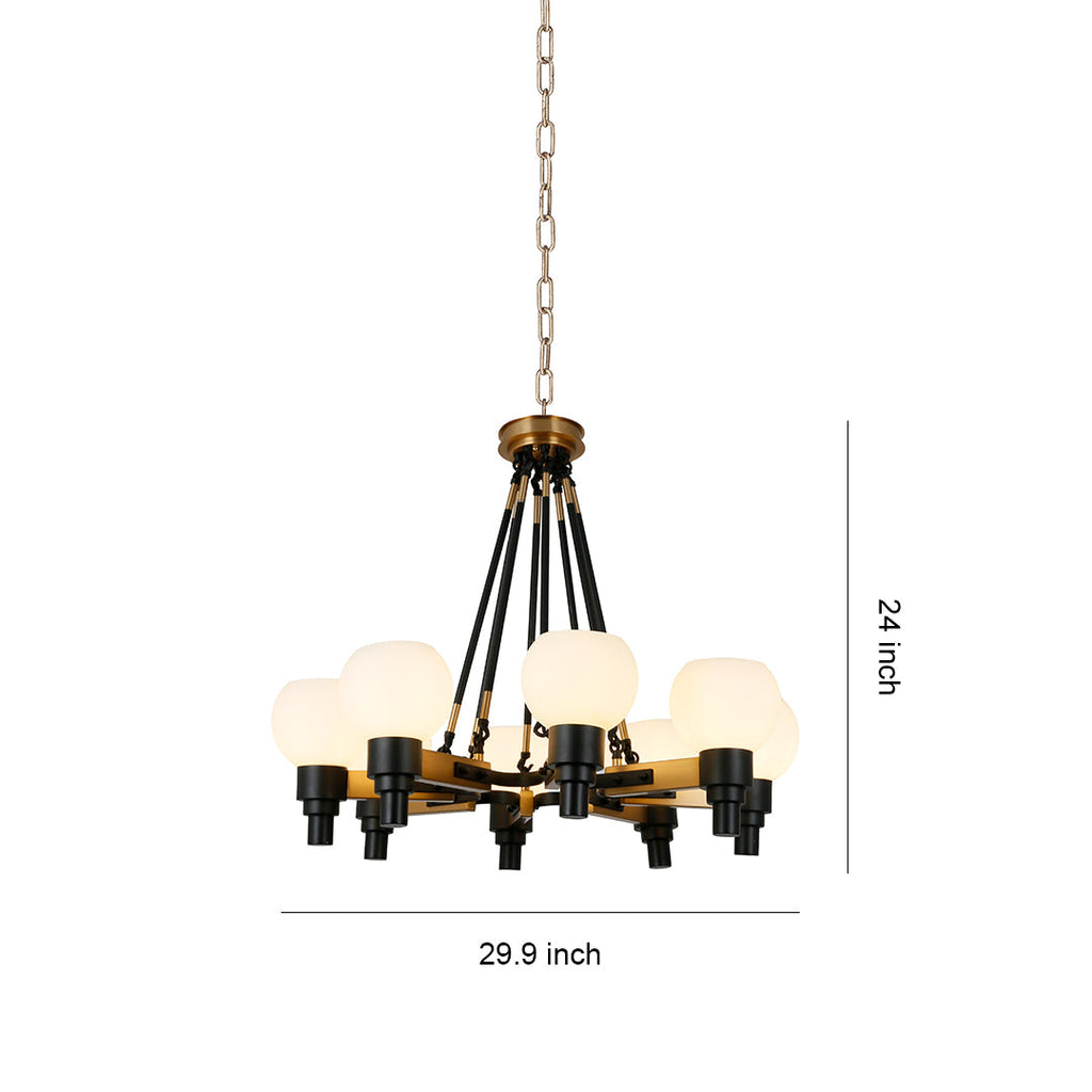 Vintage 8-Light Artistic Bean Globe Chandelier Ceiling Light