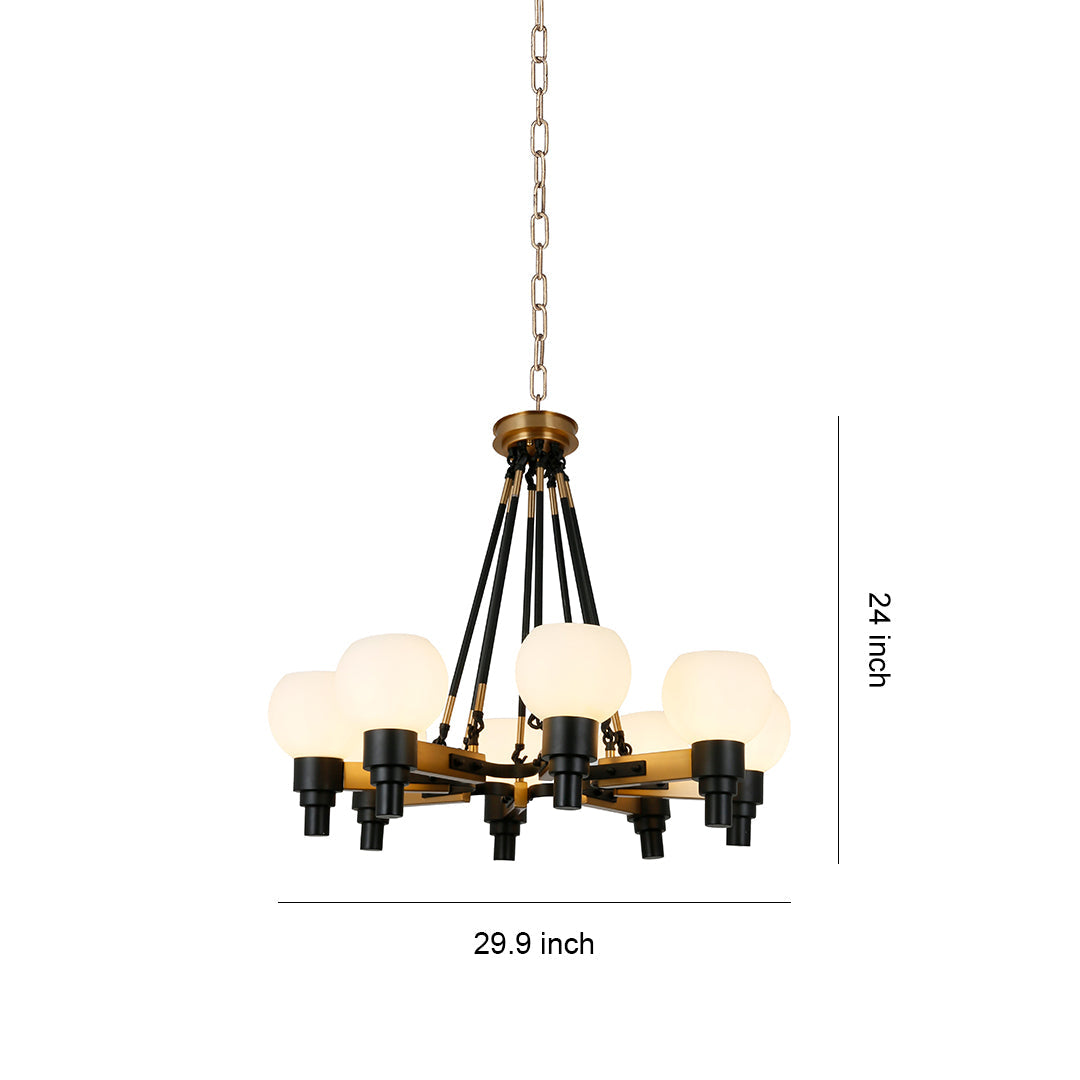 Vintage 8-Light Artistic Bean Globe Chandelier Ceiling Light