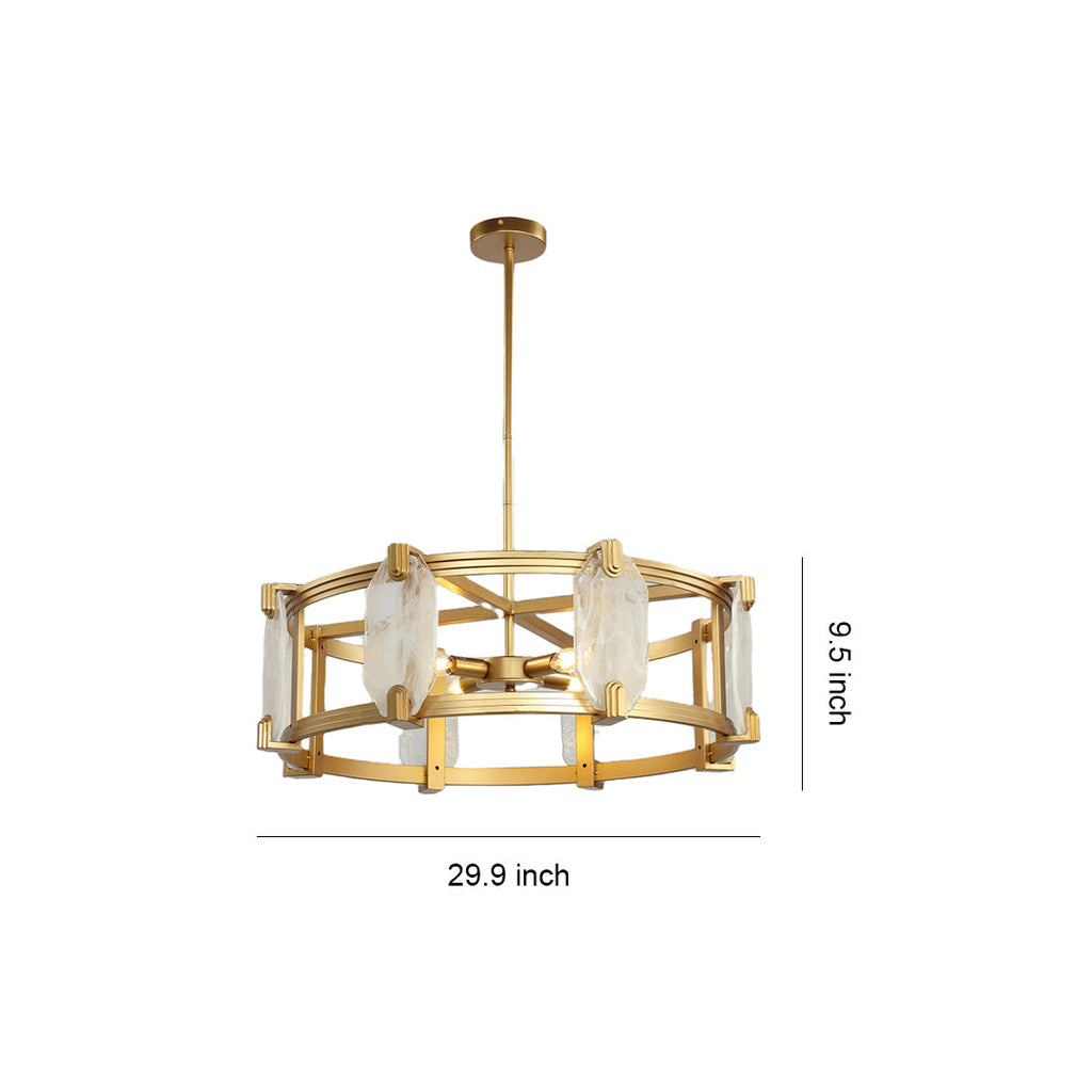 Round Glass Chandelier - Classic American Ceiling Light Elegance