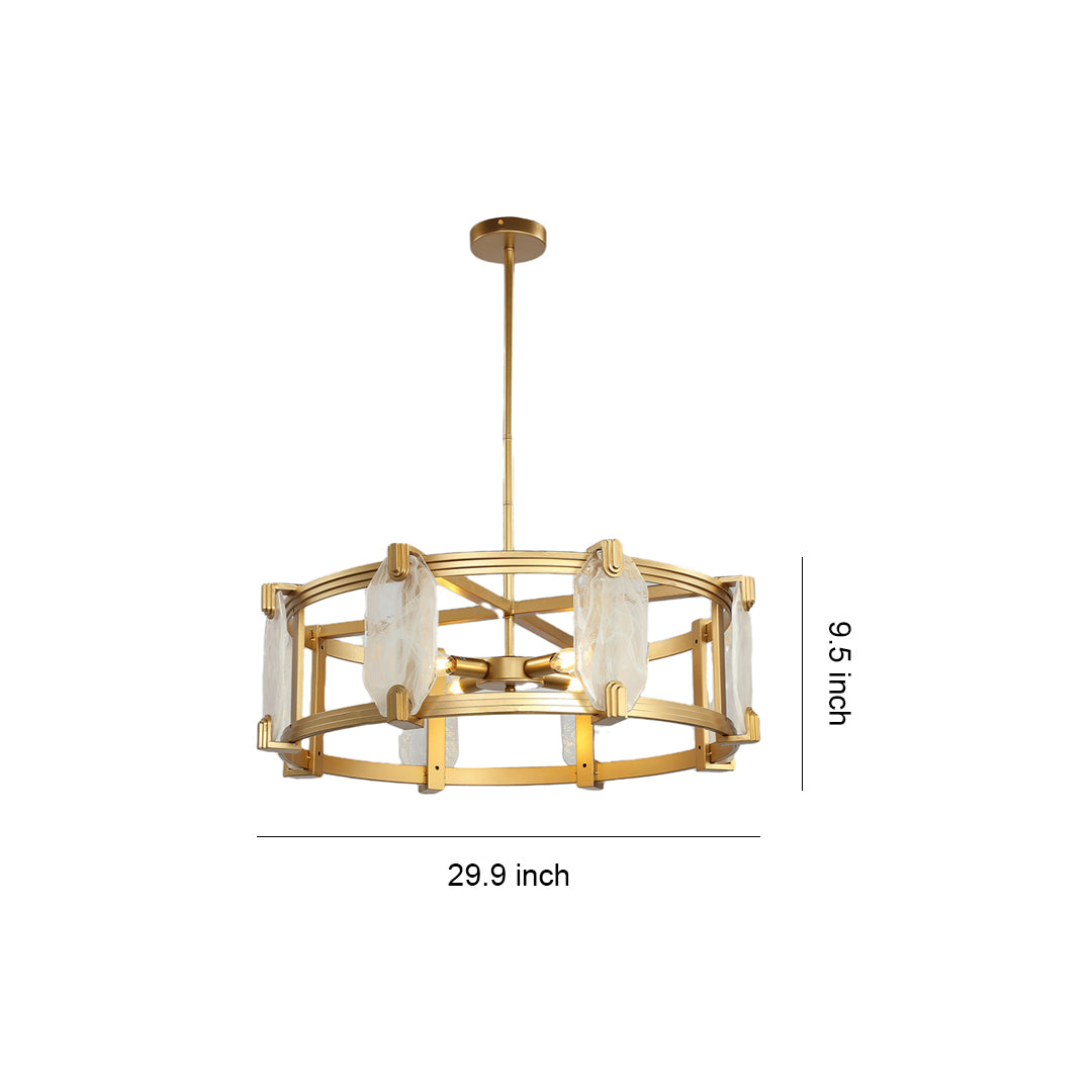 Round Glass Chandelier - Classic American Ceiling Light Elegance