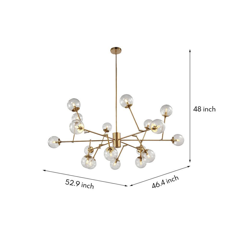 Bubble Sputnik Chandelier with Clear Glass Globes Ceiling Light