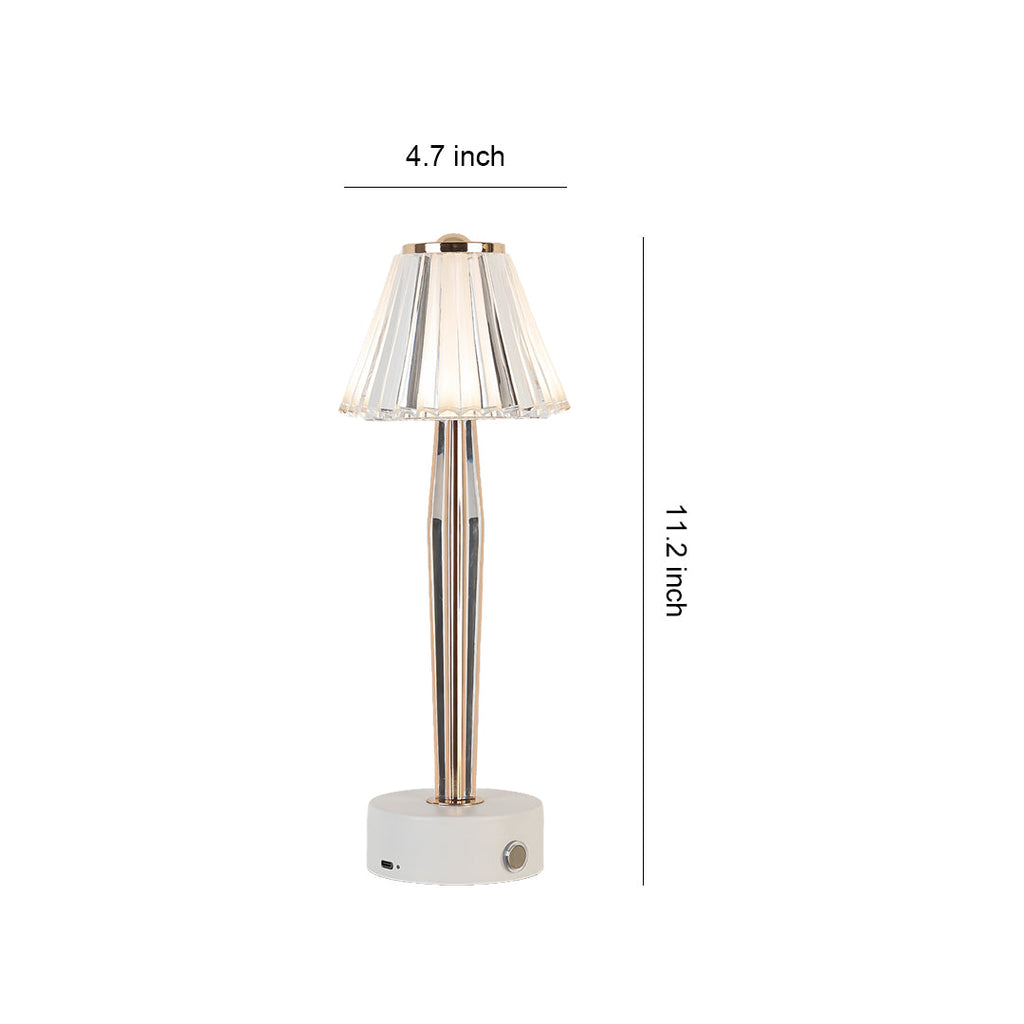 Classic Touch Control Table Lamp - USB Rechargeable Iron Body Acrylic Shade Light