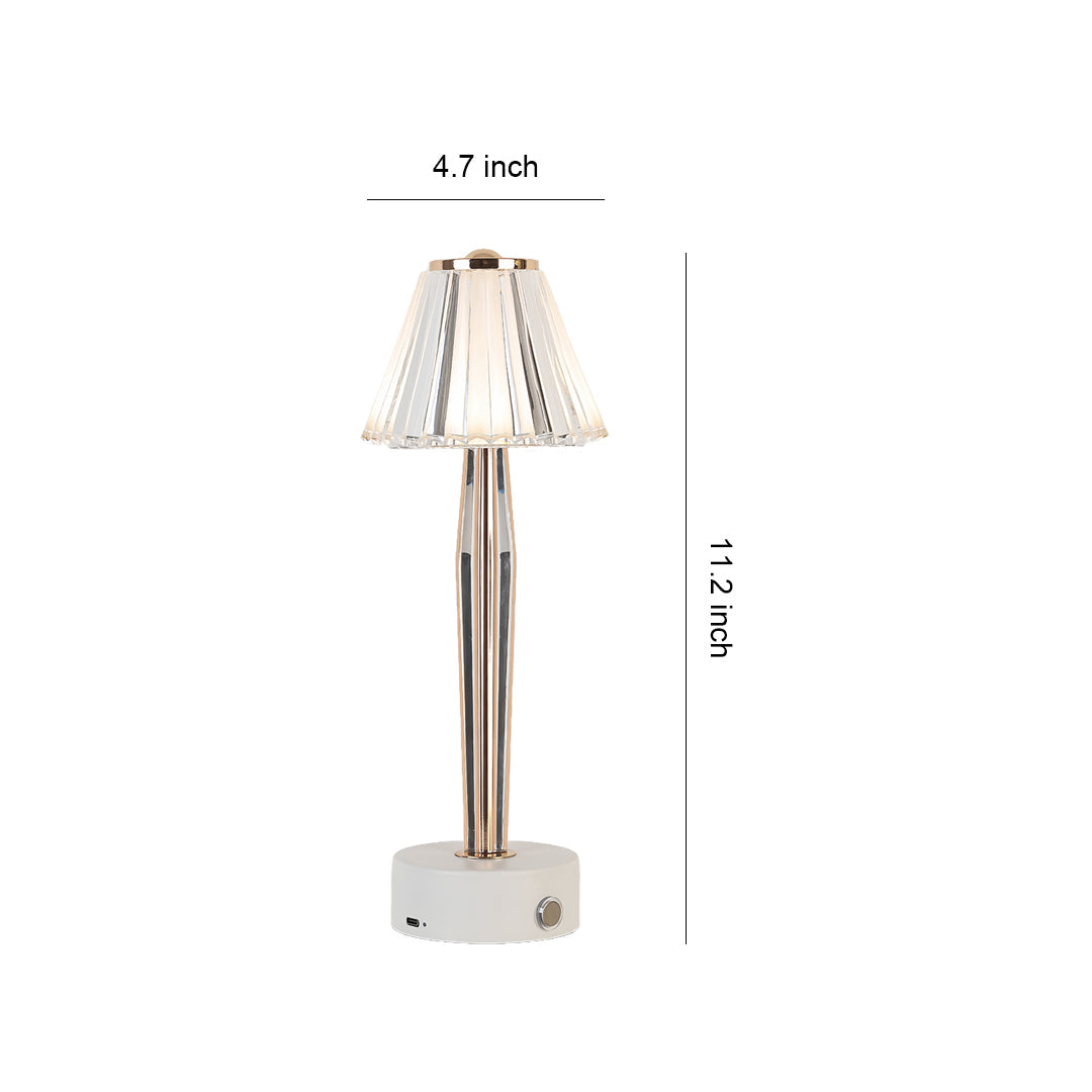 Classic Touch Control Table Lamp - USB Rechargeable Iron Body Acrylic Shade Light