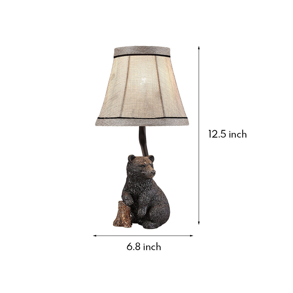 Elegant Bear Resin Table Lamp - Stylish European-Style Decorative Light