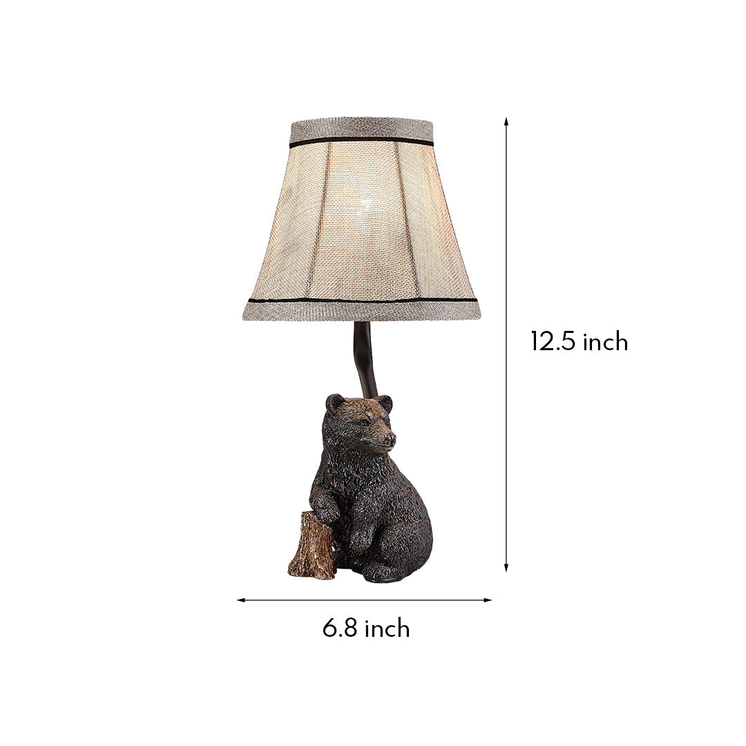 Elegant Bear Resin Table Lamp - Stylish European-Style Decorative Light