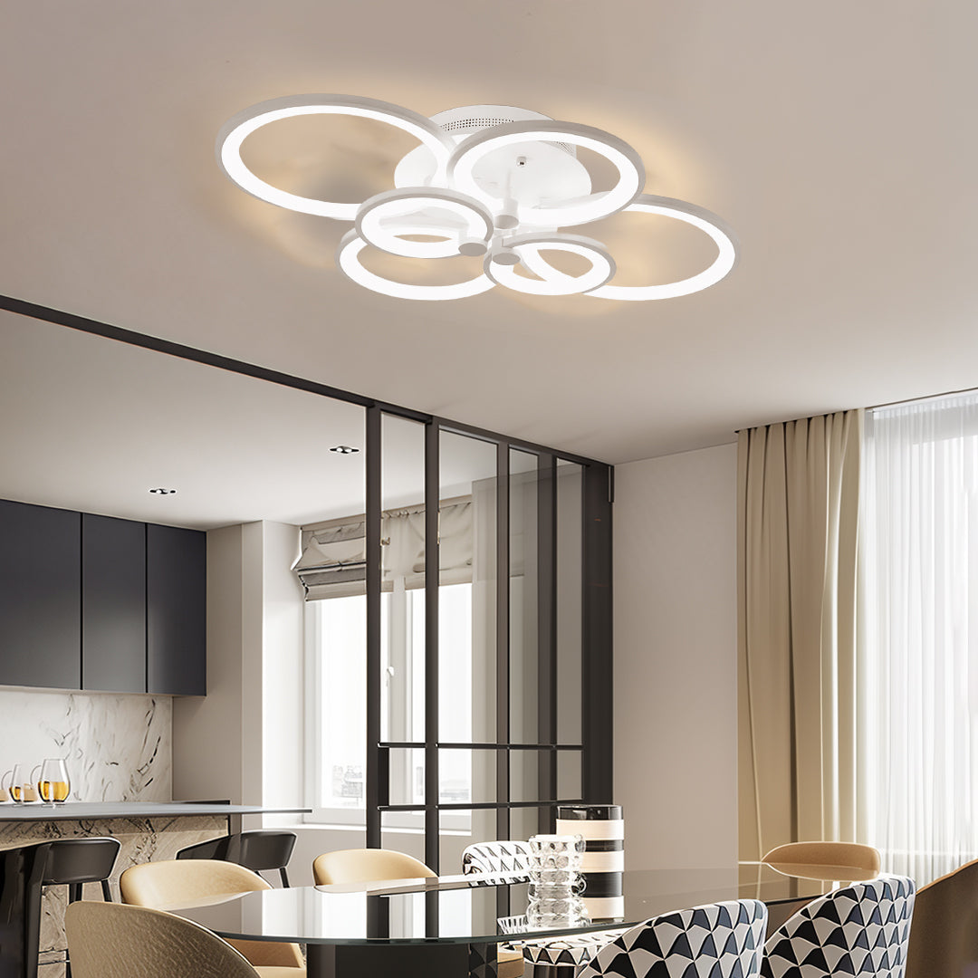 Elegant Multi-Ring Overlapping Ceiling Light Fixture