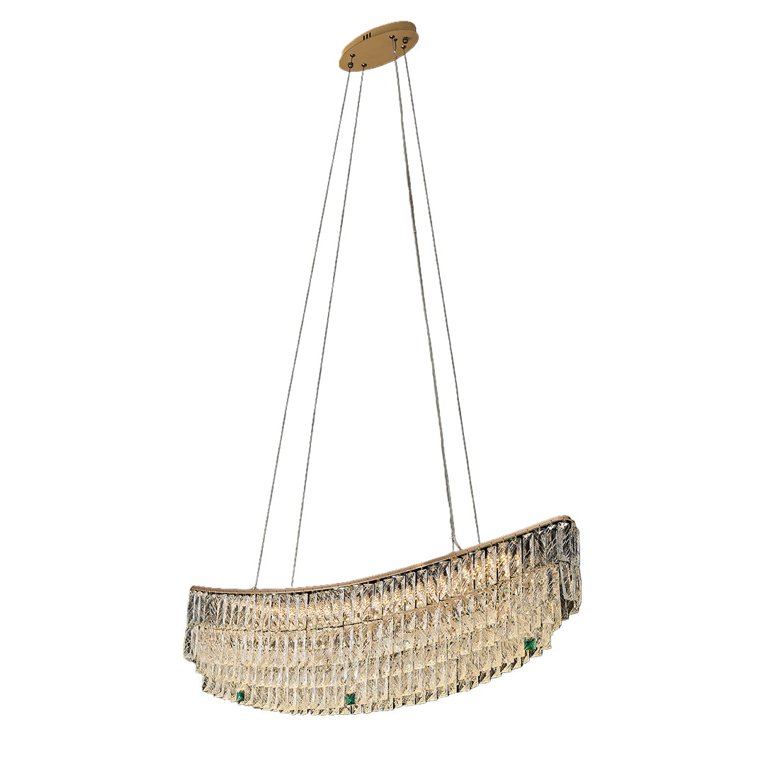 Crystal Pendant Chandelier | Luxury Carbon Steel Ceiling Light