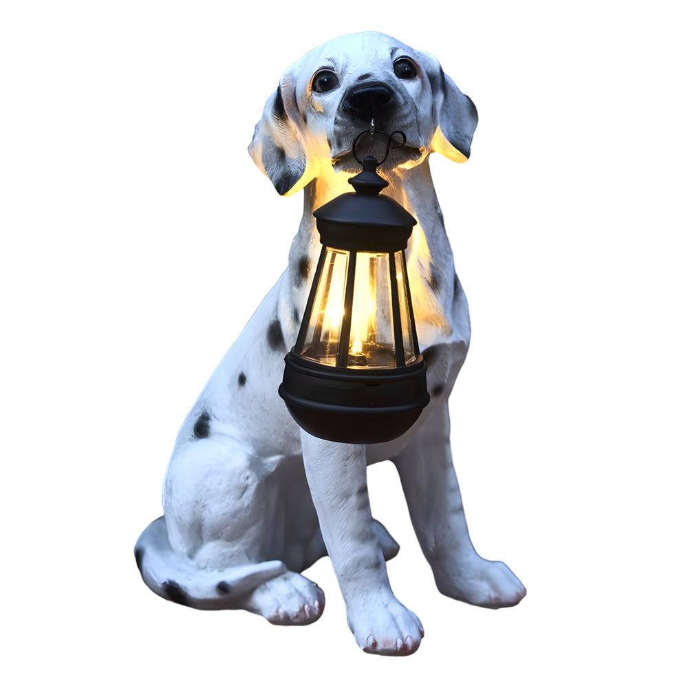 Dog Solar Light Statue - Modern Resin Outdoor Landscape Decoration
